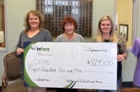 Donation from Infuze CU with Big check