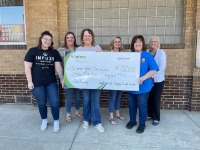 group of women holding a big check.