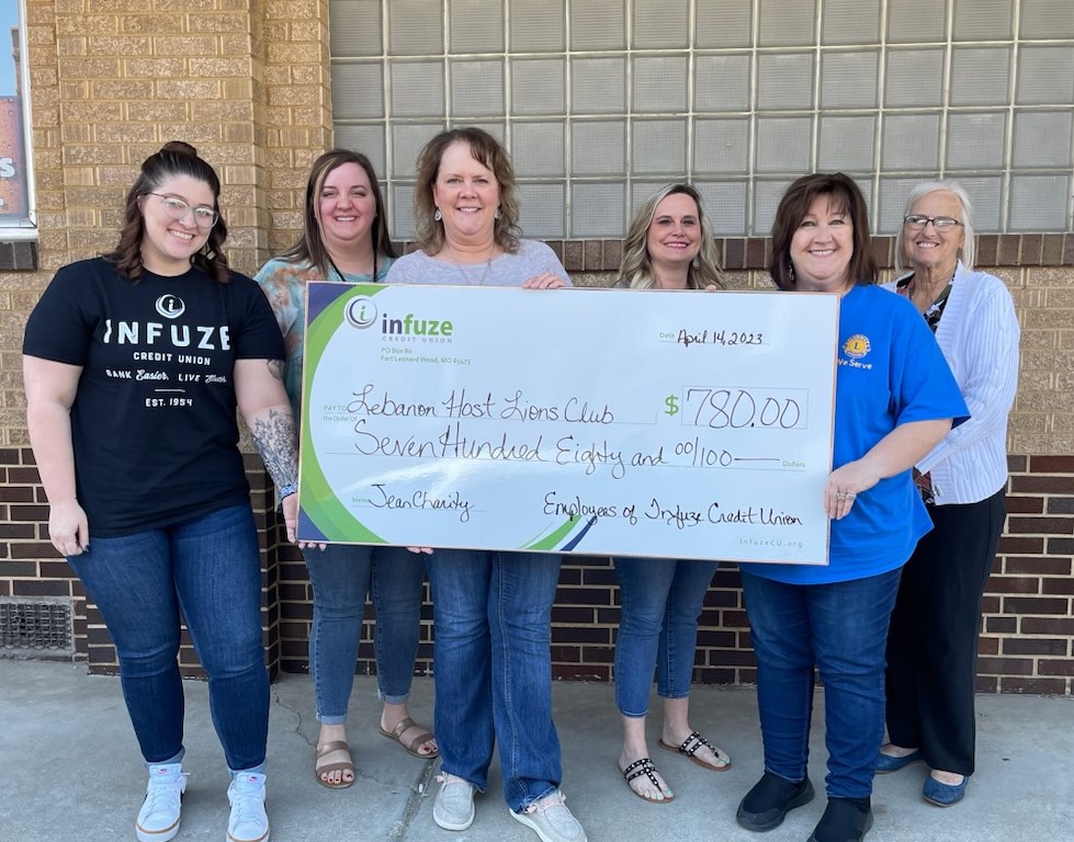 group of women holding novelty check. 