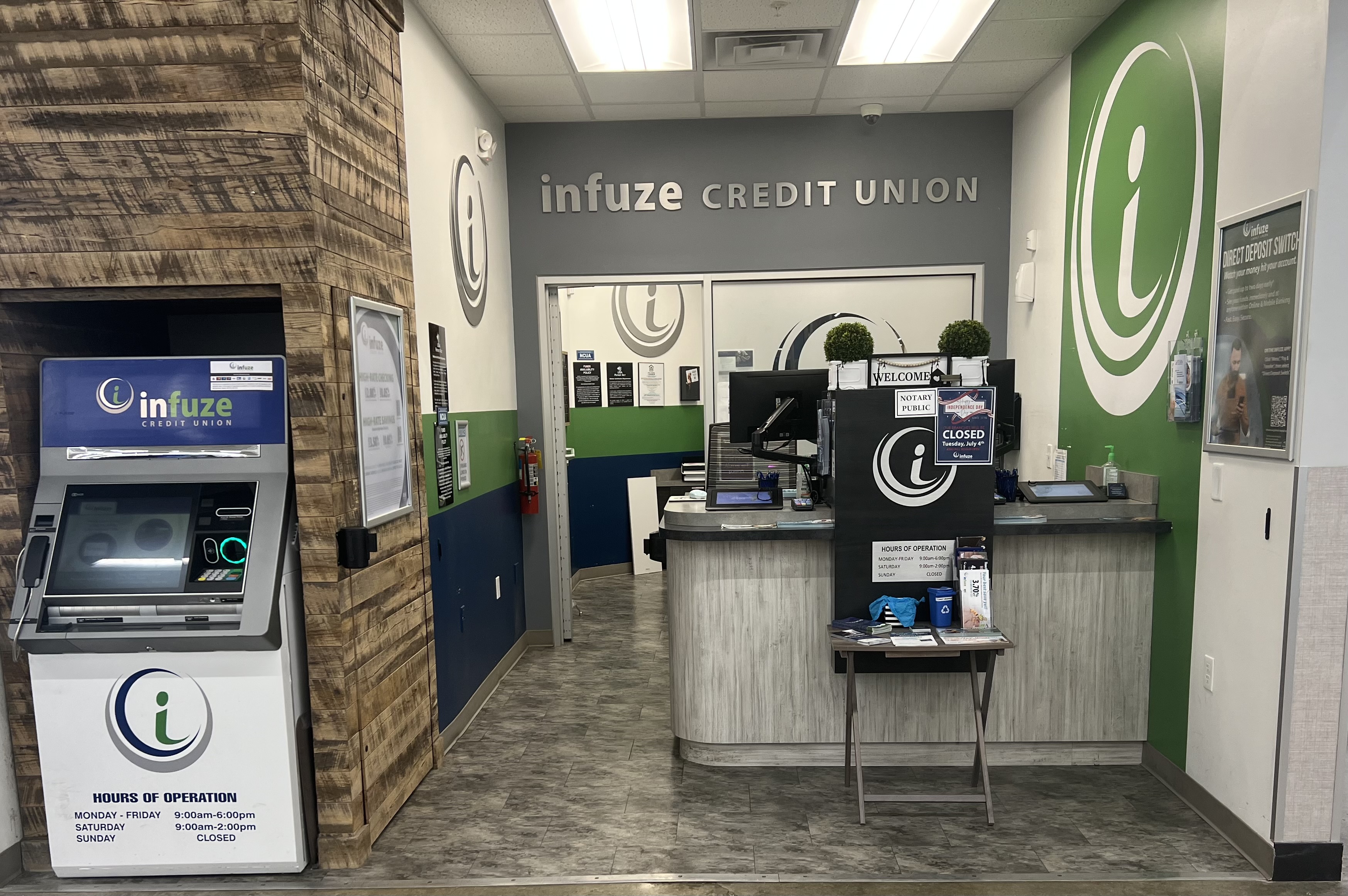Infuze Credit Union inside of Walmart location.